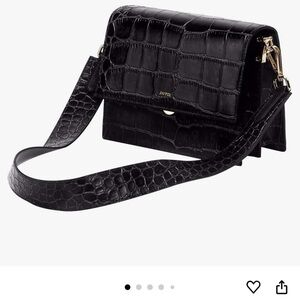 JW PEI Black Croc-Embossed Crossbody Bag